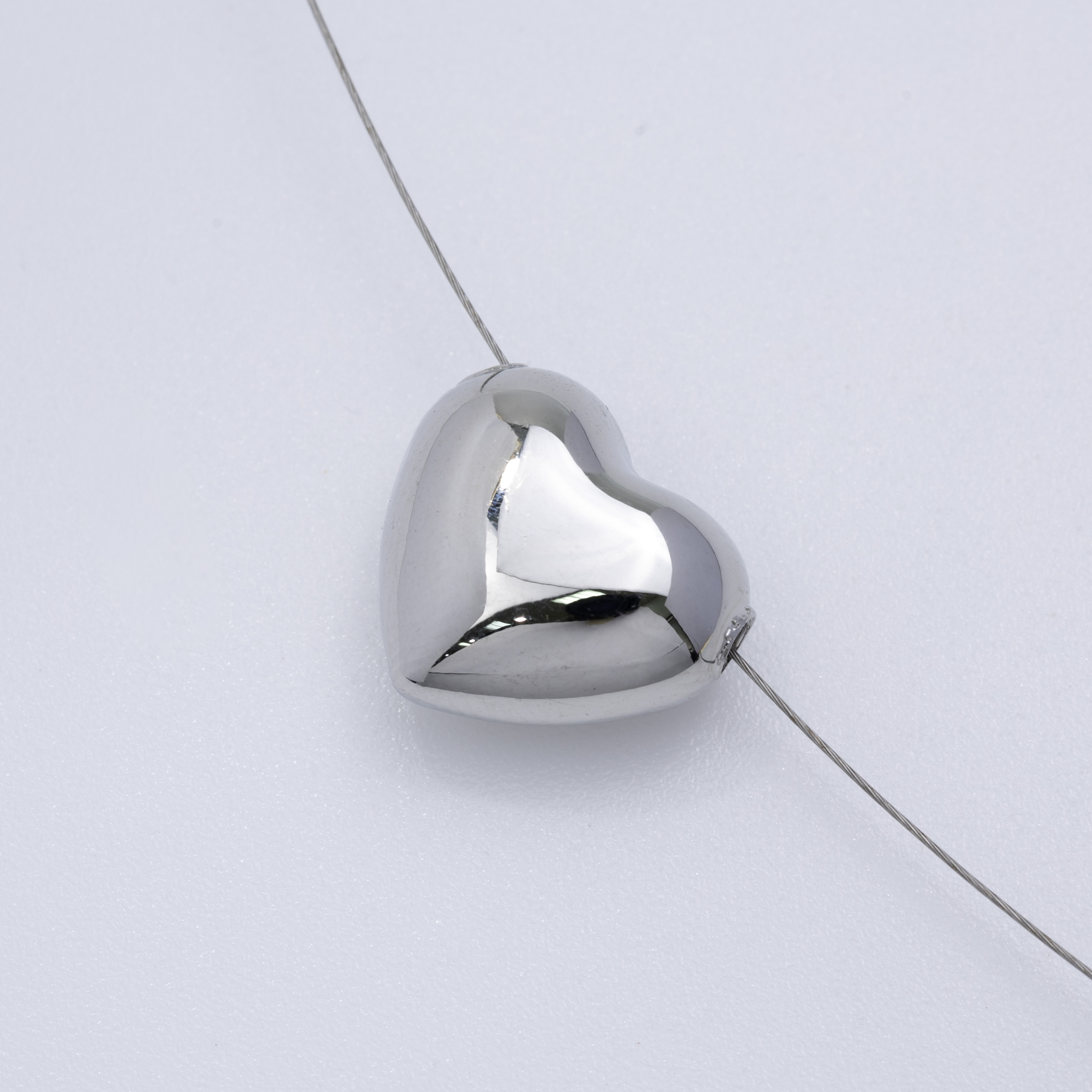 19497 Silver Puffy Heart Charm